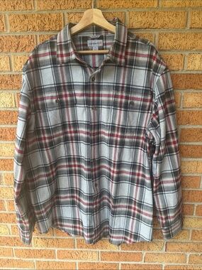 Carhartt NWOT Original Fit Men’s Heavyweight Thick Flannel Gray with Red Stripes